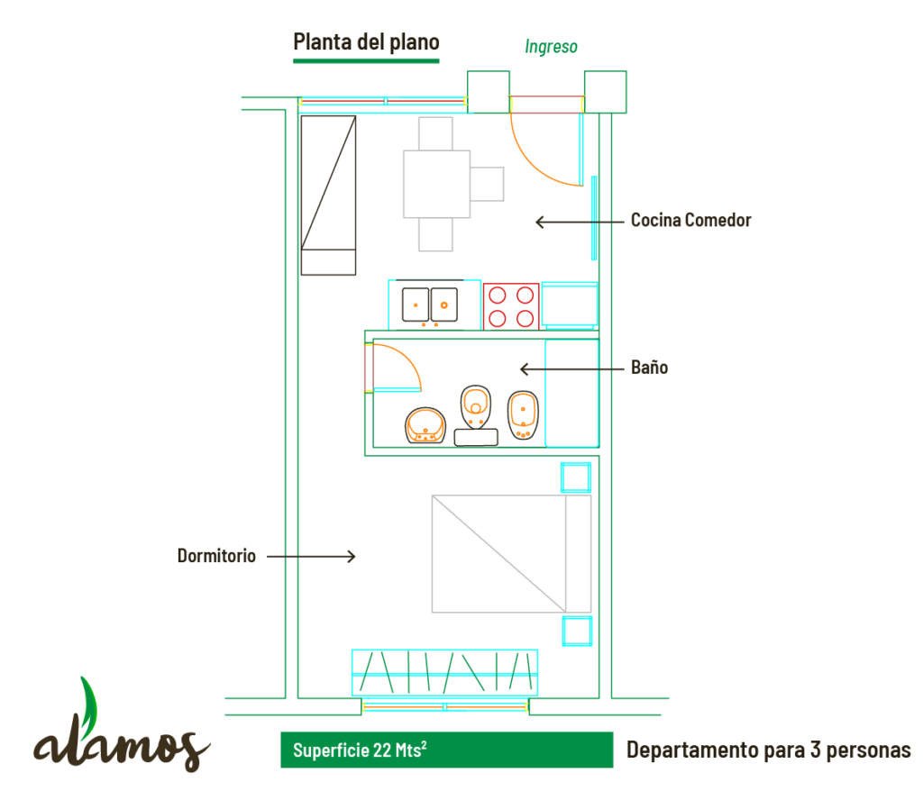 plano departamento 3 personas